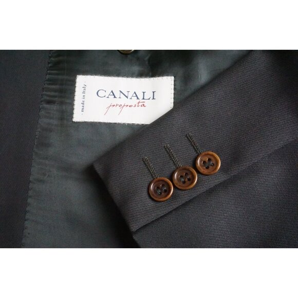 Canali Green Brown VINTAGE 100% Wool Sport Coat Jacket Sz 46L